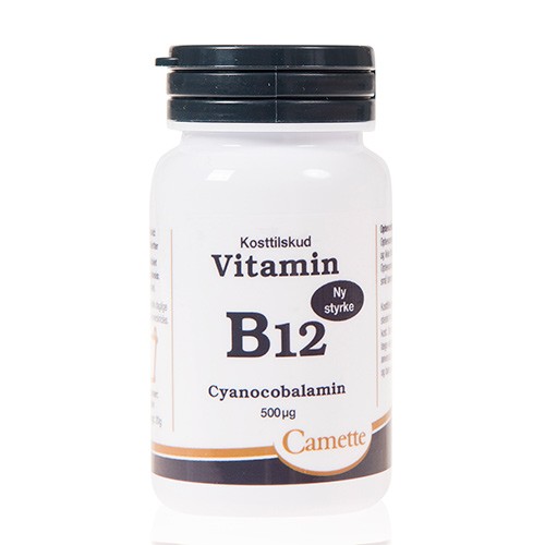 Billede af B12 vitamin 500 mcg cyanocobalamin - 90 tabletter - Camette