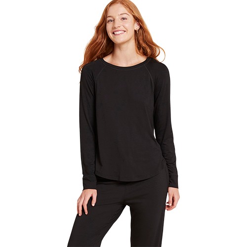 Goodnight Raglan Sleep Top Black - Medium - Boody