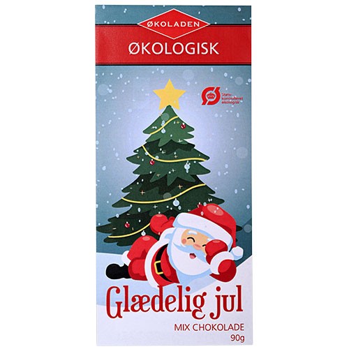 Glædelig Jul mix chokolade æske Økologisk - 90 gram - Økoladen